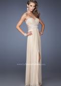 Picture of: Jersey Prom Dress with Diamond Cut Outs and Rhinestones in Nude, Style: 19839, Detail Picture 1