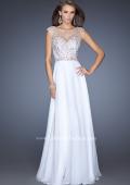 Picture of: Long Prom Dress with Cap Sleeves and Small Train in White, Style: 19858, Detail Picture 1