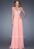 Picture of: Floral Applique A-line Prom Dress with Open Back in Pink, Style: 19859, Detail Picture 1