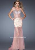 Picture of: Sheer Layered Net Dress with Cap Sleeves and Sequins in Pink, Style: 19863, Detail Picture 1