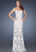 Picture of: Lace Prom Gown with Sheer Lace Skirt in White, Style: 19873, Detail Picture 2