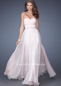 Picture of: Long Strapless Prom Dress with Rhinestone Belts in Pink, Style: 19875, Main Picture