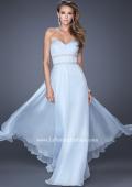 Picture of: Long Strapless Prom Dress with Rhinestone Belts in Blue, Style: 19875, Detail Picture 1
