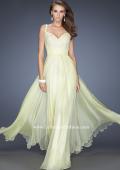 Picture of: Long Chiffon Prom Gown with Jewel Lace Bodice in Yellow, Style: 19882, Detail Picture 5