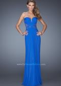 Picture of: Strapless Prom Dress with Jeweled Lace Cut Outs in Blue, Style: 19889, Detail Picture 1