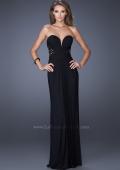 Picture of: Strapless Prom Dress with Jeweled Lace Cut Outs in Black, Style: 19889, Detail Picture 3
