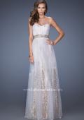 Picture of: Embellished Strapless Prom Gown with Gold Appliques in White, Style: 19891, Main Picture