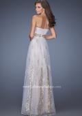 Picture of: Embellished Strapless Prom Gown with Gold Appliques in White, Style: 19891, Back Picture