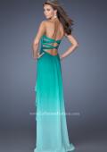 Picture of: Ombre Chiffon Prom Dress with Open Back and Slit in Green, Style: 19894, Back Picture