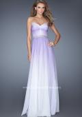 Picture of: Long Ombre Prom Dress with Twisted Gathered Bodice in Purple, Style: 19897, Detail Picture 1