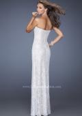 Picture of: Sequin and Lace Prom Dress with Side Leg Slit in White, Style: 19901, Back Picture