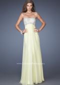 Picture of: Strapless Empire Waist Prom Dress with Pearl Lining in Yellow, Style: 19902, Detail Picture 1