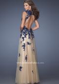 Picture of: Tulle Ball Gown with Zippered Pockets and Lace Bodice in Blue, Style: 19922, Back Picture