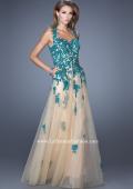 Picture of: Tulle Ball Gown with Zippered Pockets and Lace Bodice in Blue, Style: 19922, Detail Picture 2