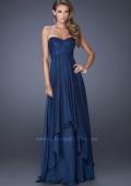 Picture of: Long Strapless Prom Dress with Tiered Chiffon Skirt in Blue, Style: 19925, Main Picture