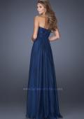 Picture of: Long Strapless Prom Dress with Tiered Chiffon Skirt in Blue, Style: 19925, Back Picture