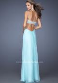 Picture of: Embellished Long Prom Dress with Center Slit in Blue, Style: 19927, Back Picture