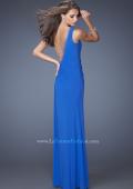 Picture of: Long One Shoulder Dress with Cut Outs and Jewels in Blue, Style: 19935, Back Picture