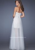 Picture of: Strapless Mini Dress with Corset Bodice and Long Skirt in White, Style: 19961, Back Picture