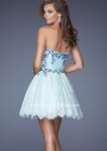 Picture of: Strapless A-line Gown with Lace, Sequins, and Jewels in Blue, Style: 19973, Back Picture