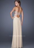 Picture of: Net Jersey Dress with Pleated Bodice and Open Back in Nude, Style: 19975, Detail Picture 3