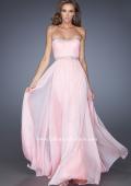 Picture of: Long Chiffon Prom Gown with iridescent stones and pearls in Pink, Style: 19987, Detail Picture 1