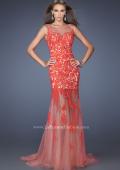 Picture of: Mermaid Style Prom Dress with Boat Neck and Lace in Orange, Style: 19991, Main Picture