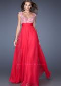 Picture of: Long Prom Gown with Pearl and Stone Encrusted Bodice in Pink, Style: 20003, Main Picture