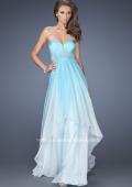 Picture of: Ombre Dyed Long Prom Gown with Plunging Neckline in Blue, Style: 20005, Main Picture