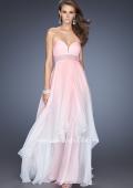 Picture of: Ombre Dyed Long Prom Gown with Plunging Neckline in Pink, Style: 20005, Detail Picture 1