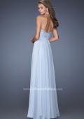 Picture of: Long Vintage Inspired Prom Gown with Beads and Jewels in Blue, Style: 20027, Back Picture