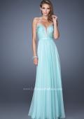 Picture of: Long Vintage Inspired Prom Gown with Beads and Jewels in Blue, Style: 20027, Detail Picture 4