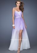 Picture of: Strapless Ombre Prom Dress with Ruching and Jewels in Purple, Style: 20028, Main Picture