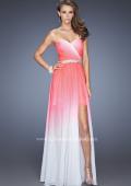 Picture of: Strapless Ombre Prom Dress with Ruching and Jewels in Pink, Style: 20028, Detail Picture 1