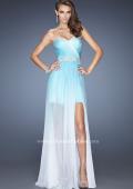 Picture of: Strapless Ombre Prom Dress with Ruching and Jewels in Blue, Style: 20028, Detail Picture 2