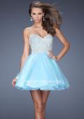 Picture of: A-line Short Dress with Sweetheart Neckline and Pearls in Blue, Style: 20033, Main Picture