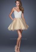 Picture of: A-line Short Dress with Sweetheart Neckline and Pearls in Gold, Style: 20033, Detail Picture 3