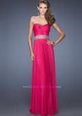 Picture of: Long Net Column Gown with Deco Style Belt and Jewels in Pink, Style: 20034, Main Picture