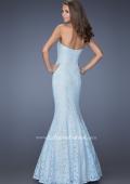 Picture of: Lace Mermaid Prom Dress with Fitted Silhouette in Blue, Style: 20047, Back Picture