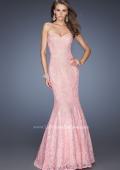 Picture of: Lace Mermaid Prom Dress with Fitted Silhouette in Pink, Style: 20047, Detail Picture 1