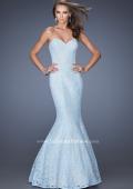 Picture of: Lace Mermaid Prom Dress with Fitted Silhouette in Blue, Style: 20047, Detail Picture 5