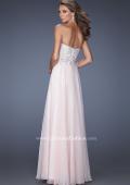 Picture of: Chiffon Prom Gown with Empire Waist and Jewels in Pink, Style: 20057, Back Picture