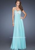 Picture of: Chiffon Prom Gown with Empire Waist and Jewels in Blue, Style: 20057, Detail Picture 1