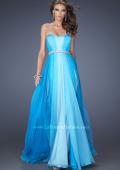 Picture of: A-line Prom Dress with Pearl Belt and Ombre Effect in Blue, Style: 20058, Main Picture