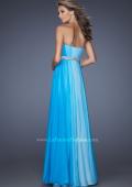 Picture of: A-line Prom Dress with Pearl Belt and Ombre Effect in Blue, Style: 20058, Back Picture