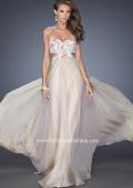 Picture of: Chiffon Prom Gown with Lace, Jewels, and Cut Outs in Nude, Style: 20059, Detail Picture 2
