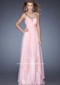 Picture of: Sweetheart Chiffon Gown with Tiered Layer Skirt in Pink, Style: 20060, Detail Picture 1