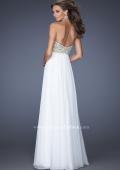 Picture of: Fully Embellished Strapless Chiffon Prom Dress in White, Style: 20061, Back Picture