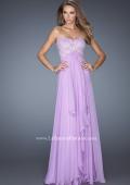Picture of: Empire Waist Prom Dress with Tiered Skirt and Jeweled Lace in Purple, Style: 20066, Detail Picture 1