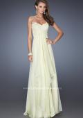 Picture of: Empire Waist Prom Dress with Tiered Skirt and Jeweled Lace in Yellow, Style: 20066, Detail Picture 2